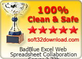 BadBlue Excel Web Spreadsheet Collaboration Server 2.72b Clean & Safe award